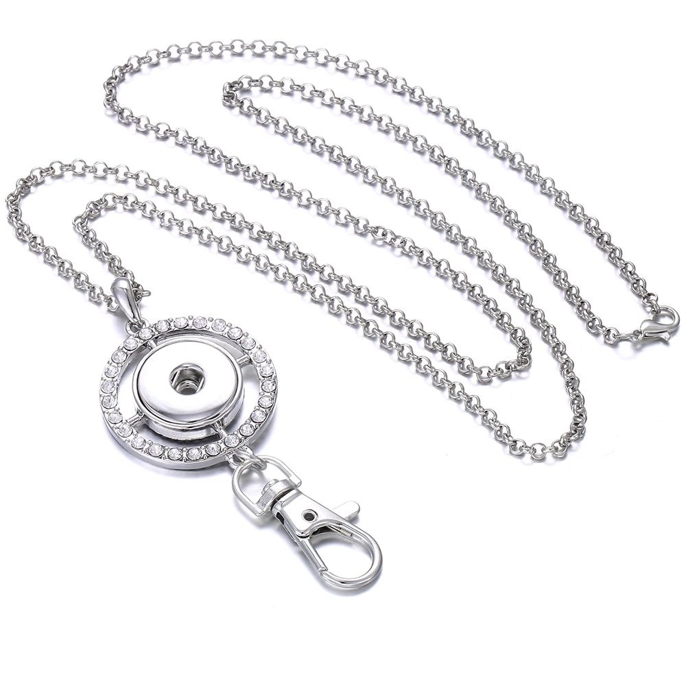 Новое ожерелье с кнопкой ювелирные изделия любовь оснастки брелки подходят 18 мм металлические кнопки оснастки ювелирные изделия оснастка кулон ожерелье ремешок-держатель