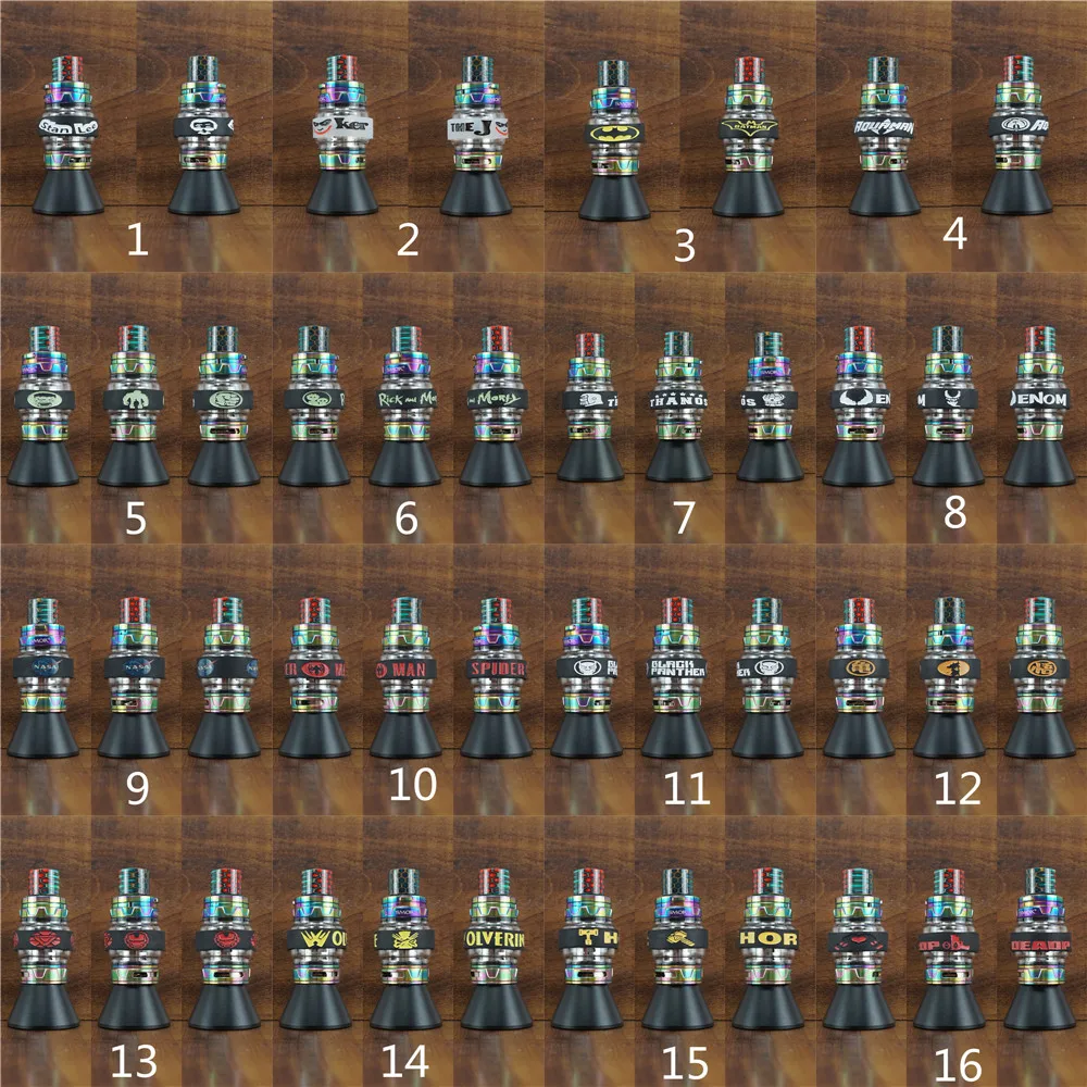 

19pcs/pack assortment pack kit superhero silicone rubber vape ring band mod 21-28mm mod rda rba vaporizer DIY atomizer