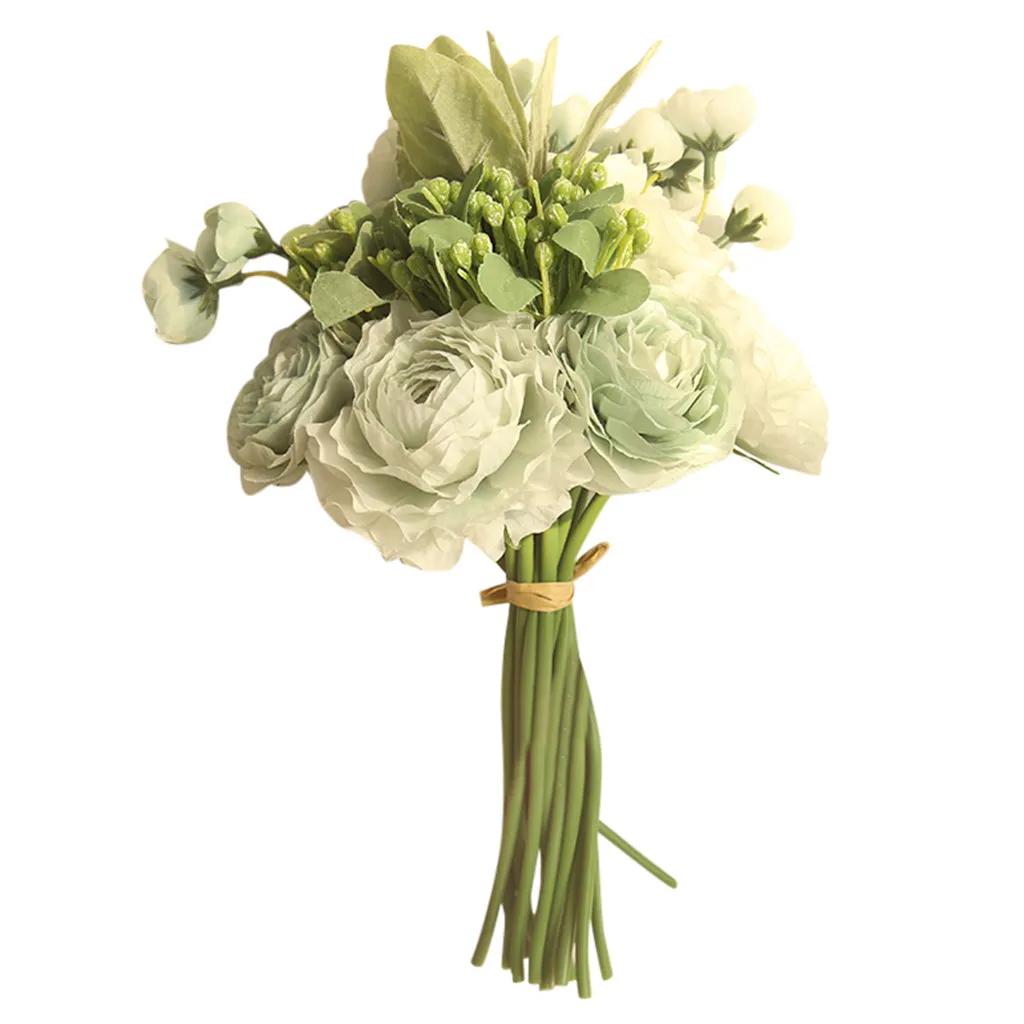 

2018 Beautiful Rose Peony Artificial Silk Flowers Small bouquet flores Home Party Spring Wedding Decoration Mariage Fake Flower