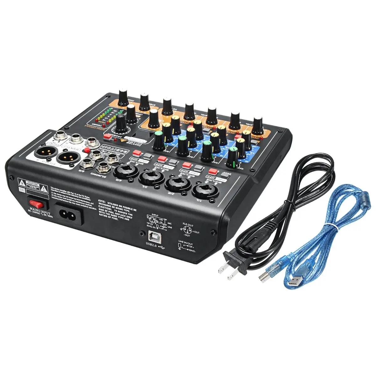 LEORY профессиональный 8 каналов Live Studio аудио микшер Мини USB цифровой DJ консоль с PAD