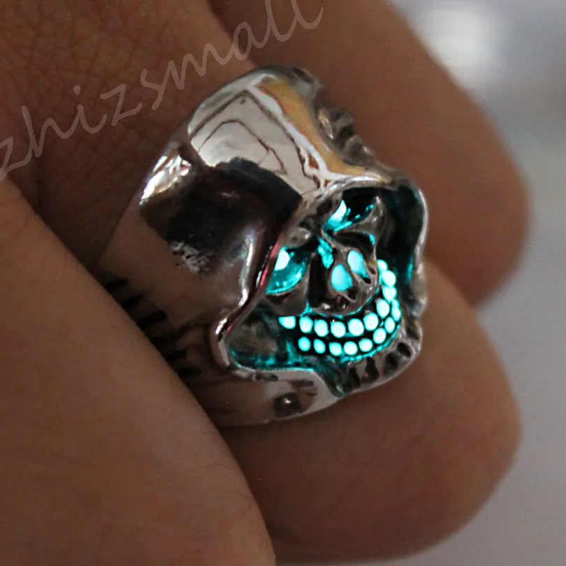 Assassin's Creed skull Ring men women death god Glowing Ring punk gift Glow In The Dark Jewelry Stalker ring gift