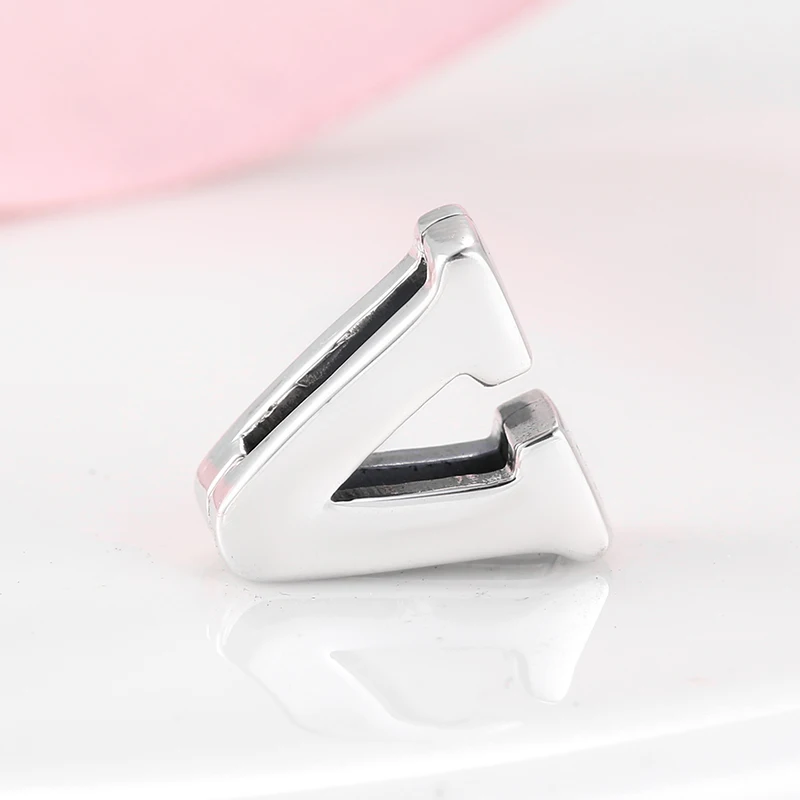 Новая мода 925 пробы Серебряные V зажимы для писем бусины прозрачный CZ для изготовления ювелирных изделий подходят Оригинальное отражение клип браслет