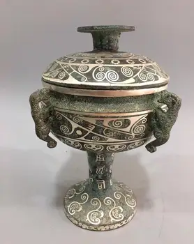 

Warring States bronze hand-made silver plating brave troops tank Pots Decoration