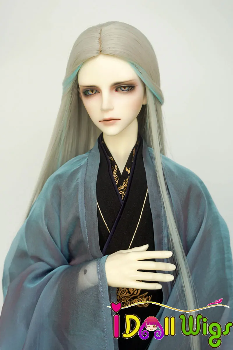 

High Temperature Fiber Synthetic Silver Blue Blended Long Straight Hair Wigs for 1/3 BJD Doll/Pullip Only