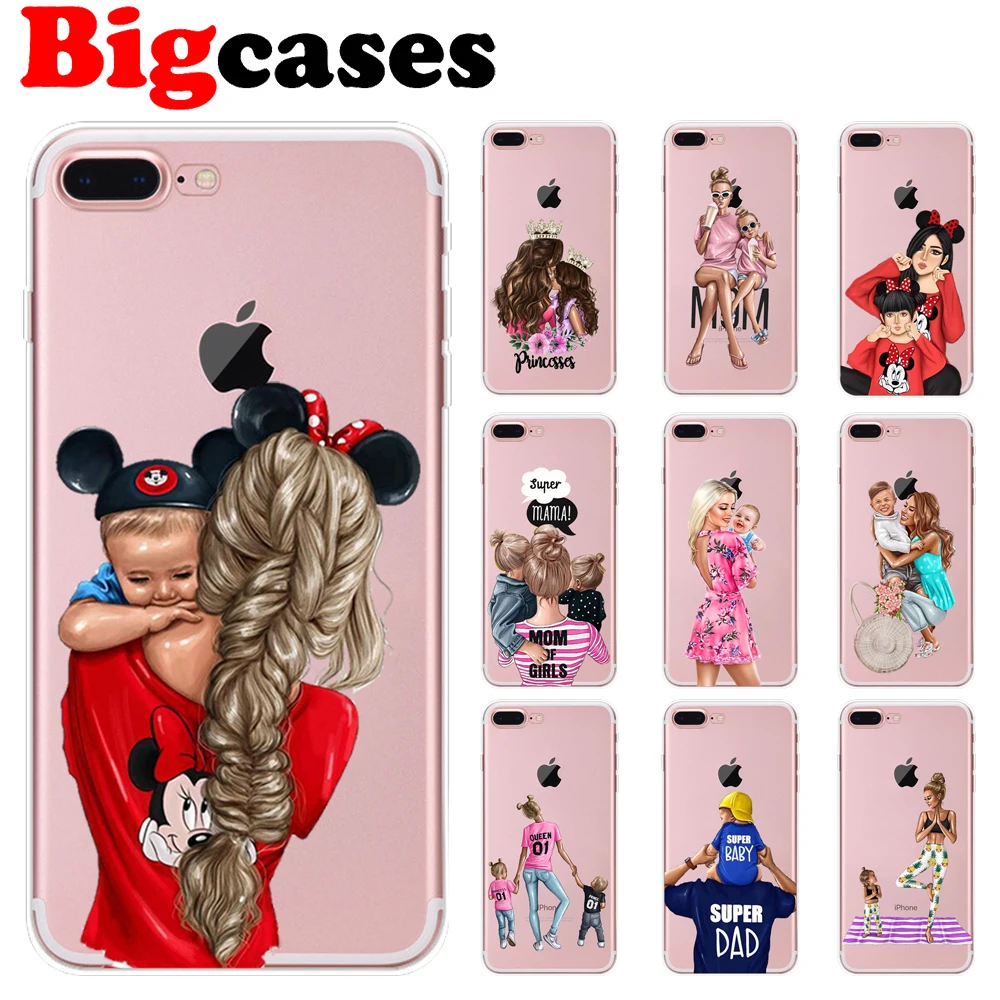 Мягкий чехол из ТПУ для iphone 7 8 6 6S Plus X XS Max XR 5 5S SE силиконовый милый телефона мамы