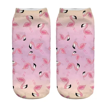 

RUNNING CHICK Flamingo funny 3d print ankle socks women wholesale