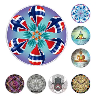 

Free shipping Gift Oriental Buddha Hand Eye Sun Moon Clock Balloon Fringed Large Yoga Yogi Spa Sauna Swim Bath beach towel Throw