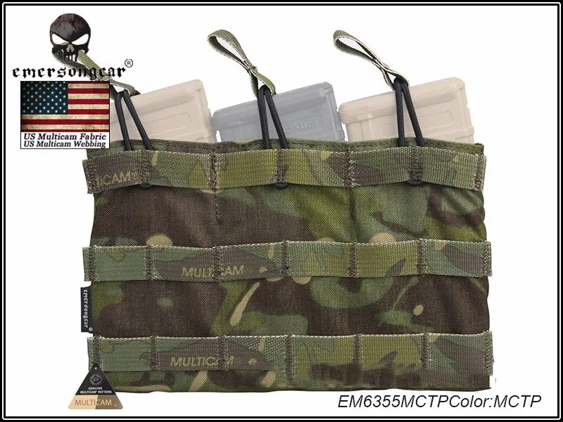 Emersongear Тактический модульная Трехместный Open Top подсумок Airsoft Военная Пейнтбол подсумок EM6355 Мультикам AOR хаки