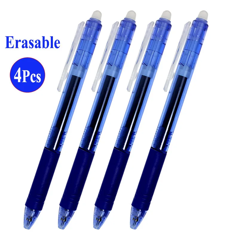 0.7mm 0.5mm Tip Retractable Erasable Gel Pen Refill Large Capacity 8 Color Ink Cartridge Rods Washable Handle Writing Stationery