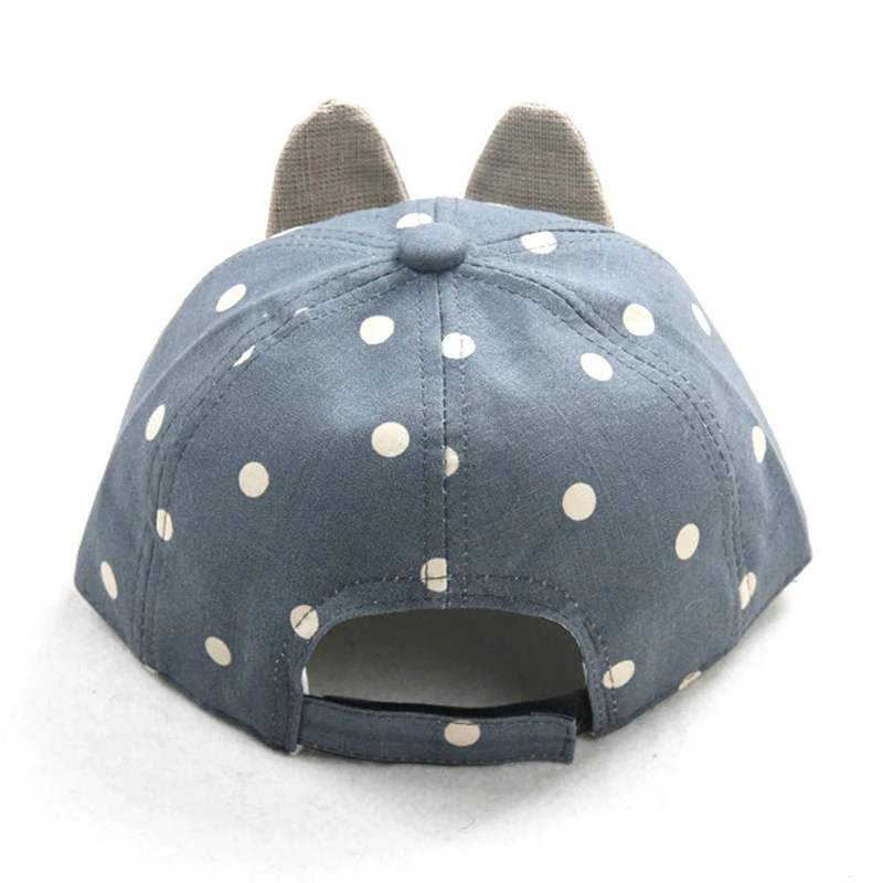 Summer Sun Hats For Girls Boys Baby Beanie For Boys Girls Long Rabbit Ears Children Dots Hats Girls Baby Hat Newborn V15# (1)