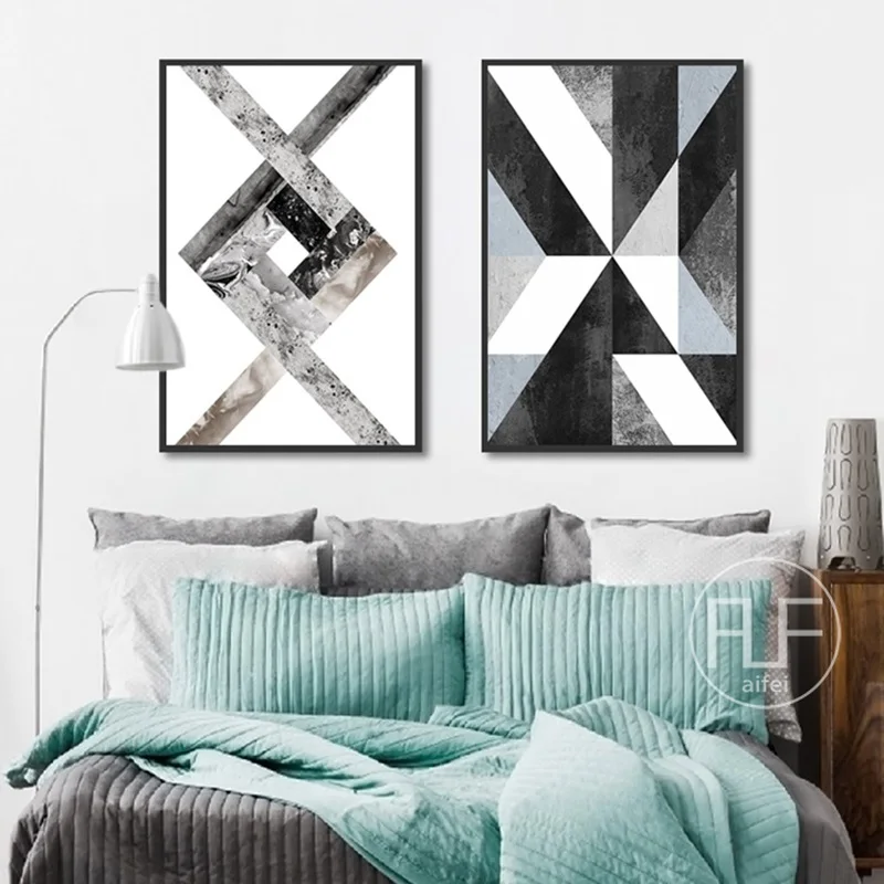 Abstract Geometric Canvas Painting Black and White Nordic Posters and Prints Wall Art Picture for Living Room Decor No Frame