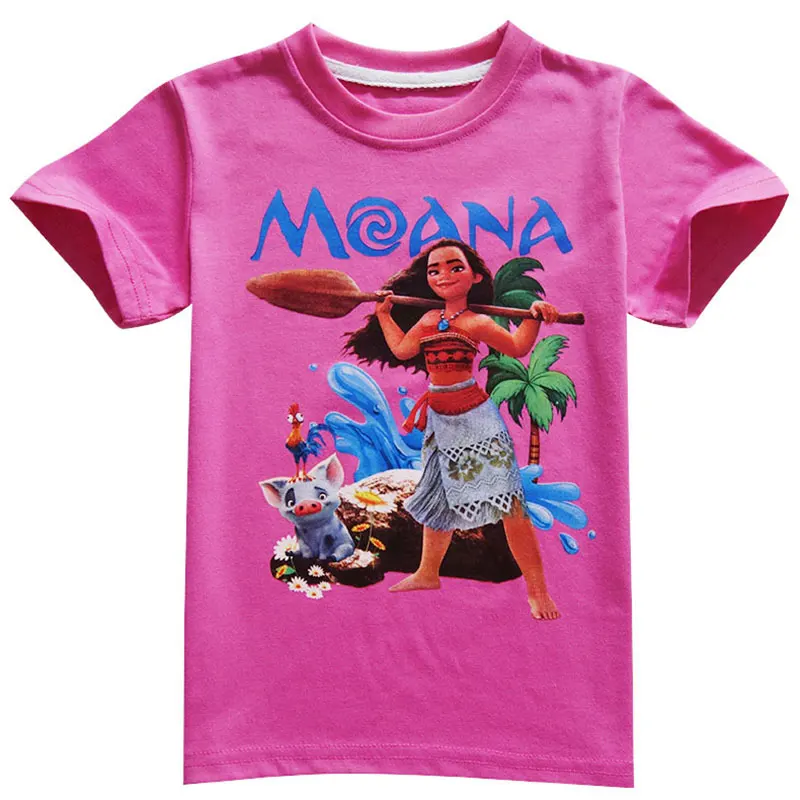 Disney princess Girl shirts T-shirt Moana Ocean Romance Children kids short sleeve T-shirt summer HTB1wLC6iA7mBKNjSZFyq6zydFXag - Disney princess Girl shirts T-shirt Moana Ocean Romance Children kids short sleeve T-shirt summer