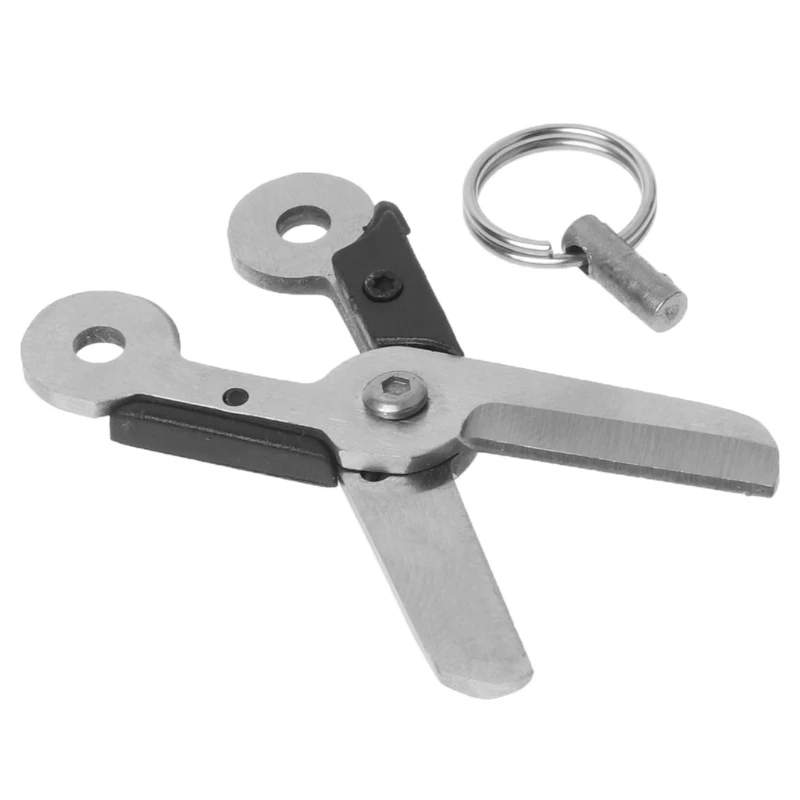 

Outdoor Survival EDC Mini Spring Scissor Pocket Tool Key Chain Stainless Steel