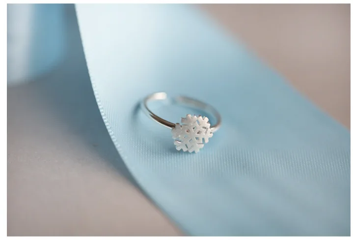 Новое поступление 925 Серебряная Снежинка кольца для женщин Регулируемый размер кольца модные свадебные украшения