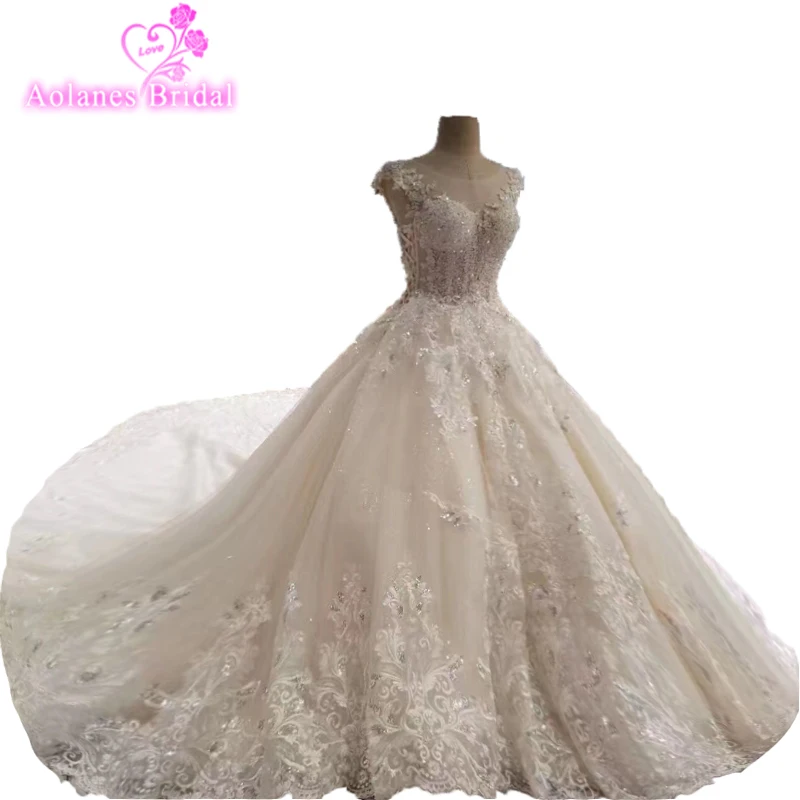 Vestido De Noiva бальное платье с круглым вырезом и кристаллами свадебные платья 2018