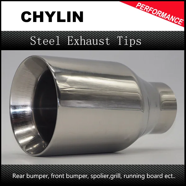 Universal Chrome Stainless Steel Car Rear Round Exhaust Pipe Tail Muffler Tip