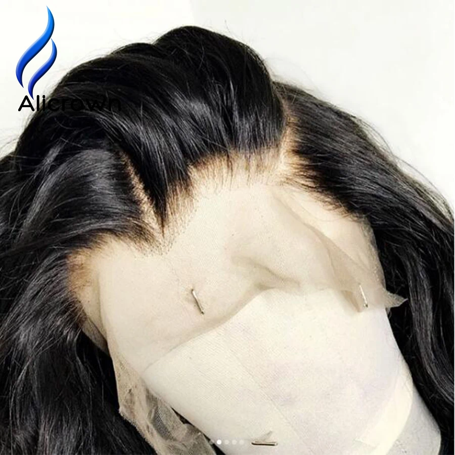 ALICROWN короткие кудрявые синтетические волосы на кружеве человеческие волосы парики для женщин бразильские Remy 13*4 кружевные парики с детскими волосами предварительно выщипанные боковая часть