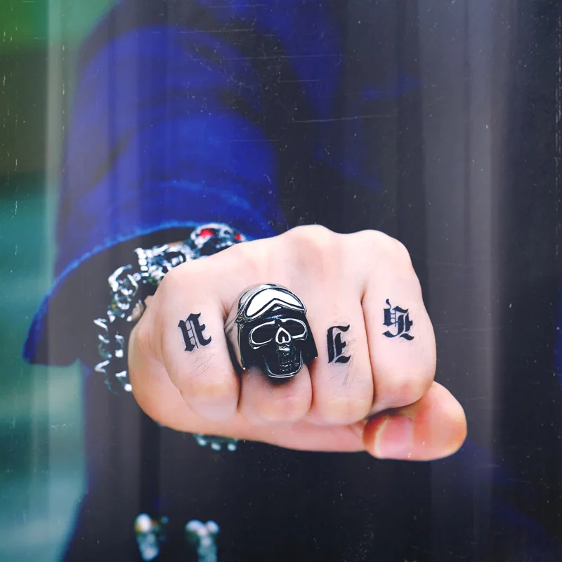 

BEIER Wholesale Stainless Motorcycle Biker Skull Punk Man's Ring WR-Q010
