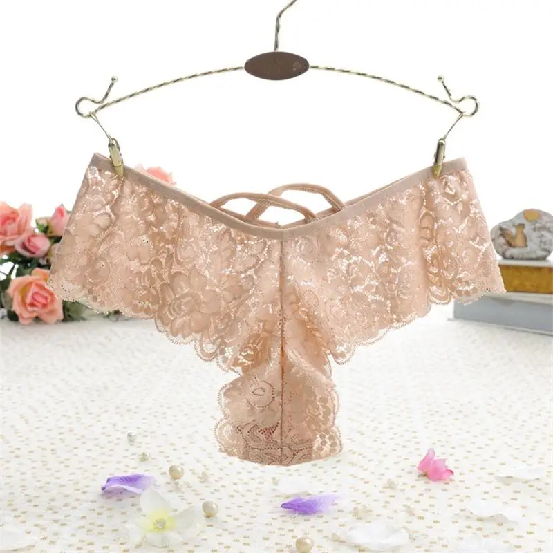 New Sexy Lace Thong Panties Good Elastic Underwear Women Mini G-string G String V Back Strappy Brazilian calcinha 2XL XL-S