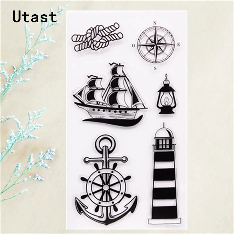 

Navigation Ship Anchor Clear Silicone Stamps /Transparent Rubber Stamp for DIY Scrapbooking /Photo Album Decorative Craft Making