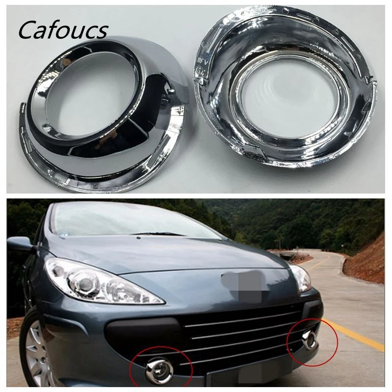 Cafoucs abs Chrome Front Fog Light font b lamp b font Frame cover trim Decoration For