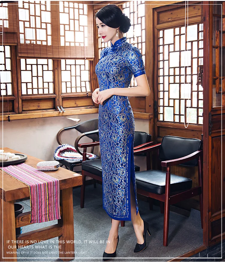 Винтаж Шанхай история Костюм Танг Китайская традиционная Для женщин Qipao длинные элегантные платье Чонсам в китайском стиле Лето cheongsam