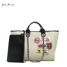 beach bag canvas totes bag large big Jumbo bag shopping bags brand chains handbag summer 2017
