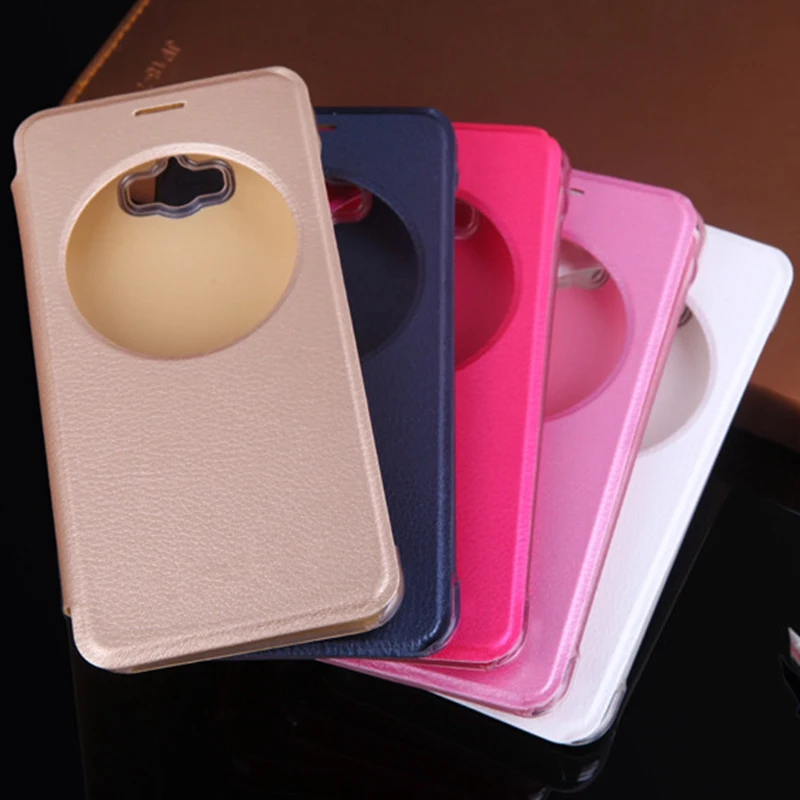 Smart View Case With Circle Window Auto Sleep Wake Phone Bag Shockproof Flip Cover Hoslter For Asus Zenfone 3 ZE520KL / ZE552KL
