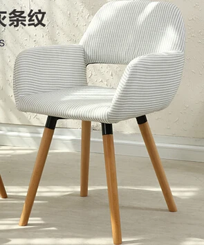 Северный стул из цельного дерева, тканевый художественный одноместный диван-стул - Цвет: Темно-серый