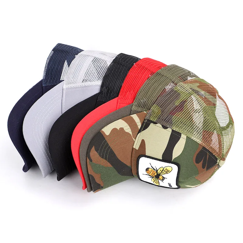 2019 قبعة بيسبول الحيوان التطريز النحل الكرتون دونالد بطة أرنب شبكة الصيف الرجال السيدات في الهواء الطلق الظل أبي شاحنة سائق قبعة