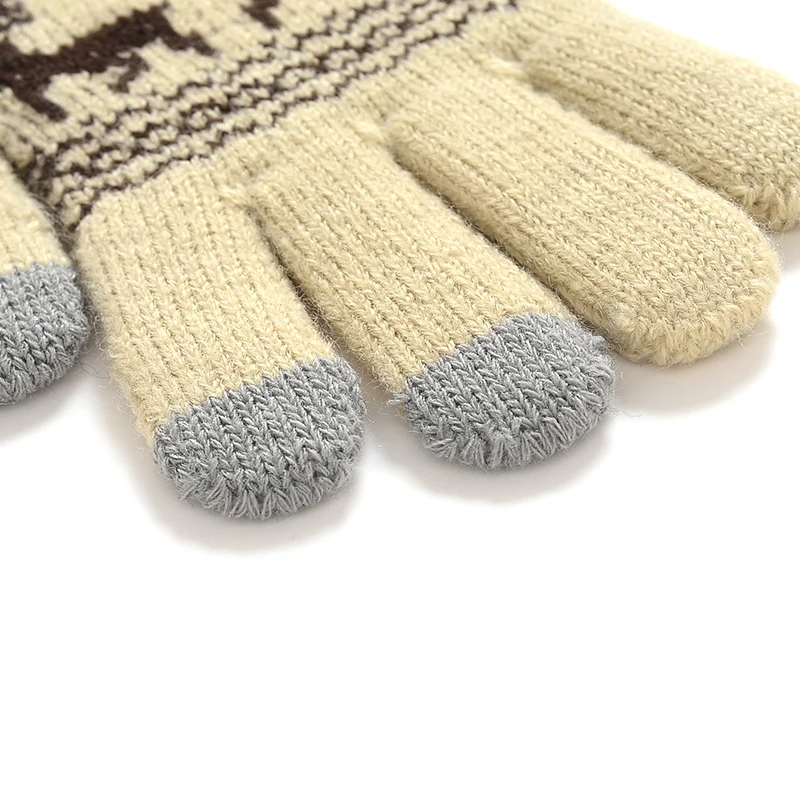 Модные женские зимние эластичные вязаные варежки, теплые перчатки для девочек, вязаные крючком мягкие перчатки, мягкие Рождественские перчатки
