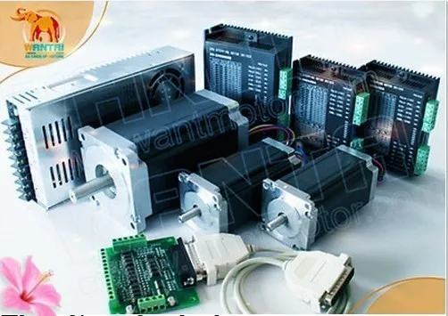 

Wantai CNC 3 Axis Stepper Motors Dual Shaft 425oz-in&1600oz-in+Drivers for Engravings Good Packaging ISO CE