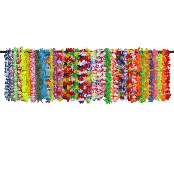 

42pcs Garland Hawaiian Colorful Tropical Simulation Wreaths Necklace Flower Garland for Birthday Beach Wedding Decoration