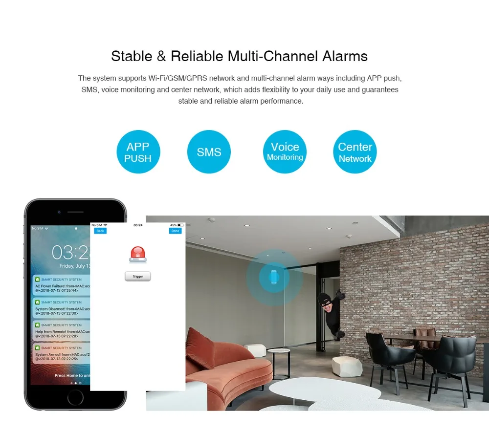 SANNCE приложение Управление Беспроводной сигнализации Системы охранной безопасности дома двери окна сигнализации Системы Анти-Вор WI-FI/GSM/GPRS