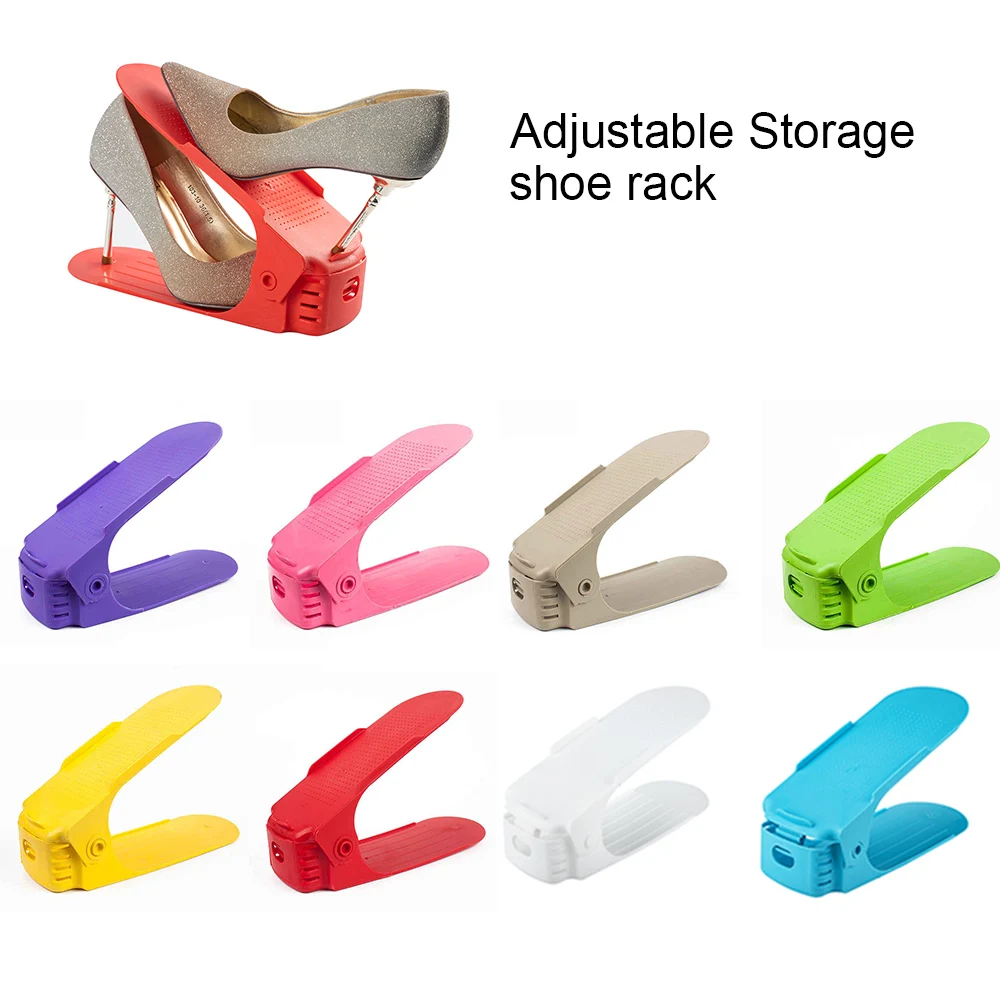 10pcs Durable Colorful Adjustable Shoe Organizer Footwear Support Storage Shoe Rack Stand Space Saving Cabinet Closet Stand Shoe