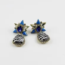 Shourouk Роскошные ручной работы драгоценный камень красочные женские серьги в виде цветка подарки 891