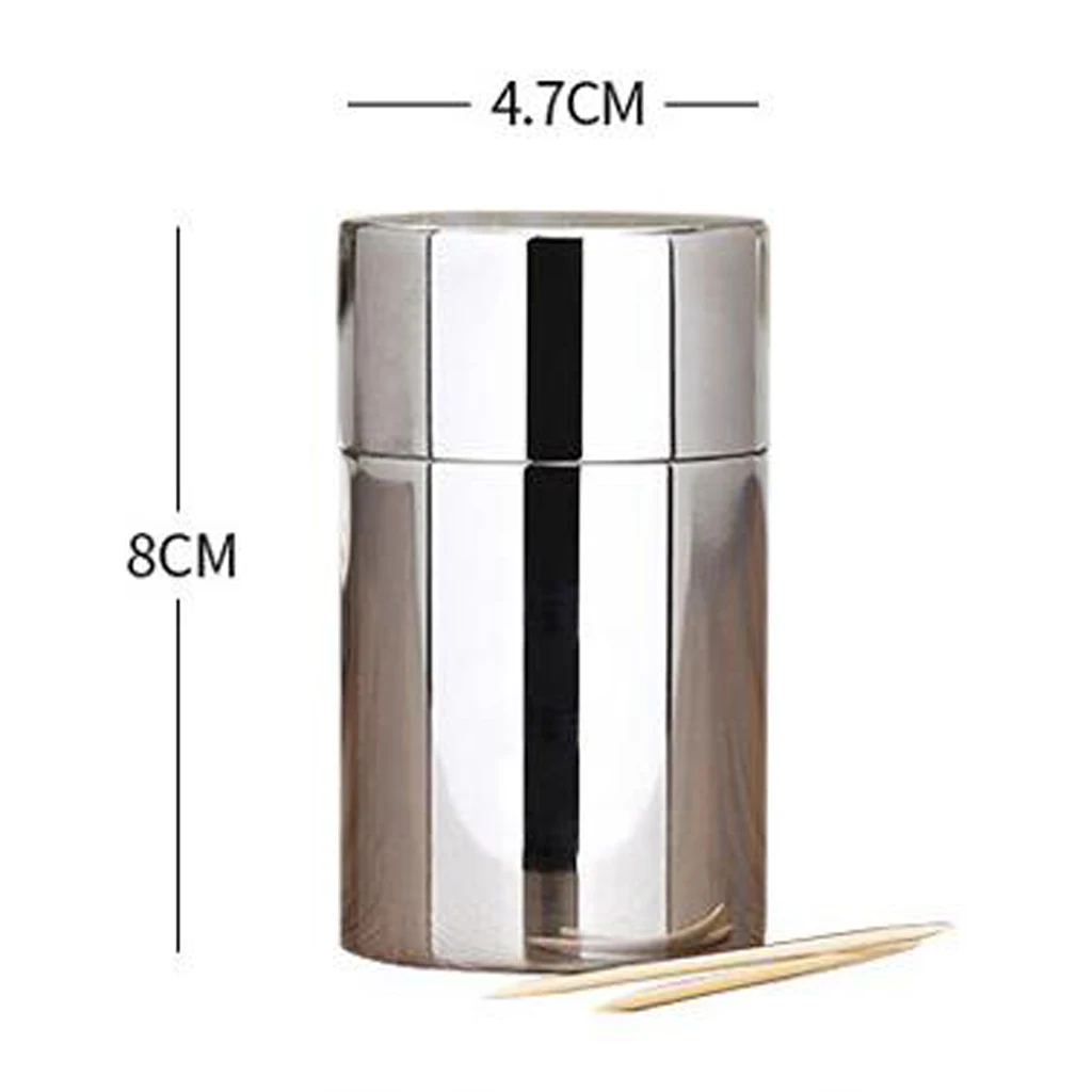 Small Toothpick Holder Dispenser Storage Organizer Stainless Steel Toothpick Holder for Kitchen Restaurant Tabletop -Silver