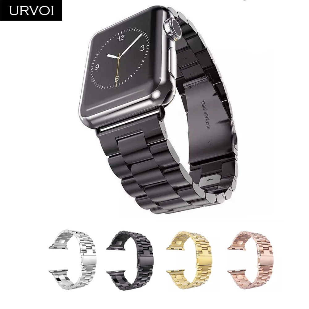 URVO link браслет для apple watch серии 4 3 2 1 нержавеющая сталь ремешок для iwatch металлический ремень 38 40 42 44 мм