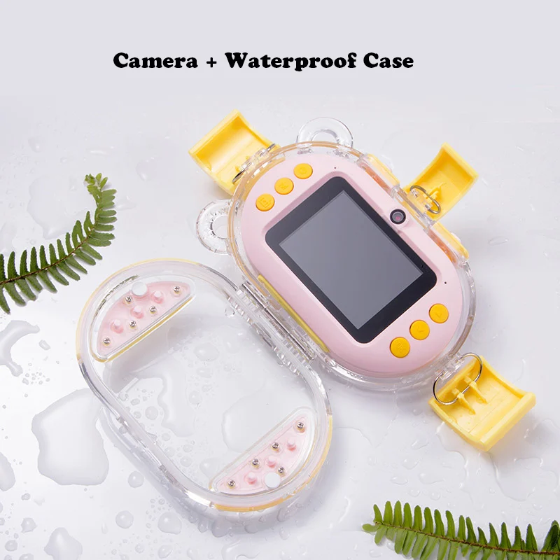 Детская Спортивная мини-камера с рисунком пончика, беспроводная Wi-Fi передача, 2.4HD экран, цифровая камера, переключение языков, синхронизация съемки - Цвет: Camera-Cover