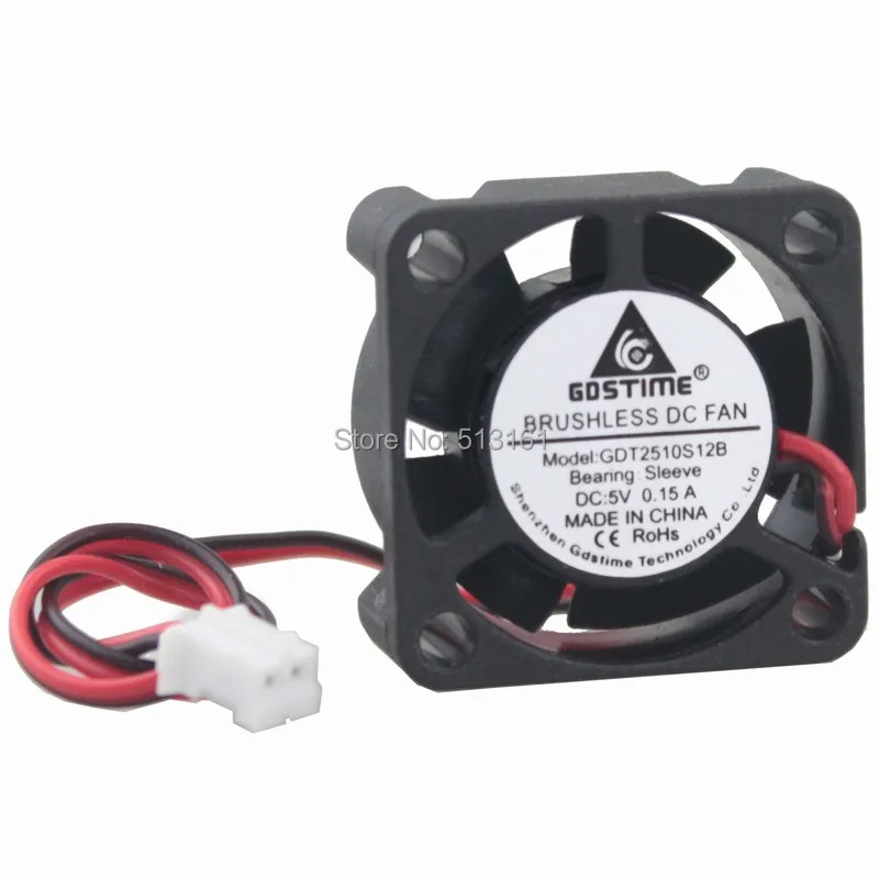 

GDT 5v axial dc cooling fan 2pin 2510 25mm 25x25x10
