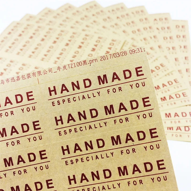 

New Vintage Long style Kraft seal sticker / HANDMADE ESPECIALLY FOR YOU / DIY note gift Labels / retail