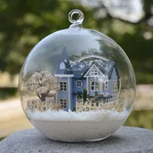Diy dollhouse miniature With Furniture Mini Glass Ball Model Kits Handmade Wooden Dollhouse Toy Birthday Gifts-Angel Fairy Town