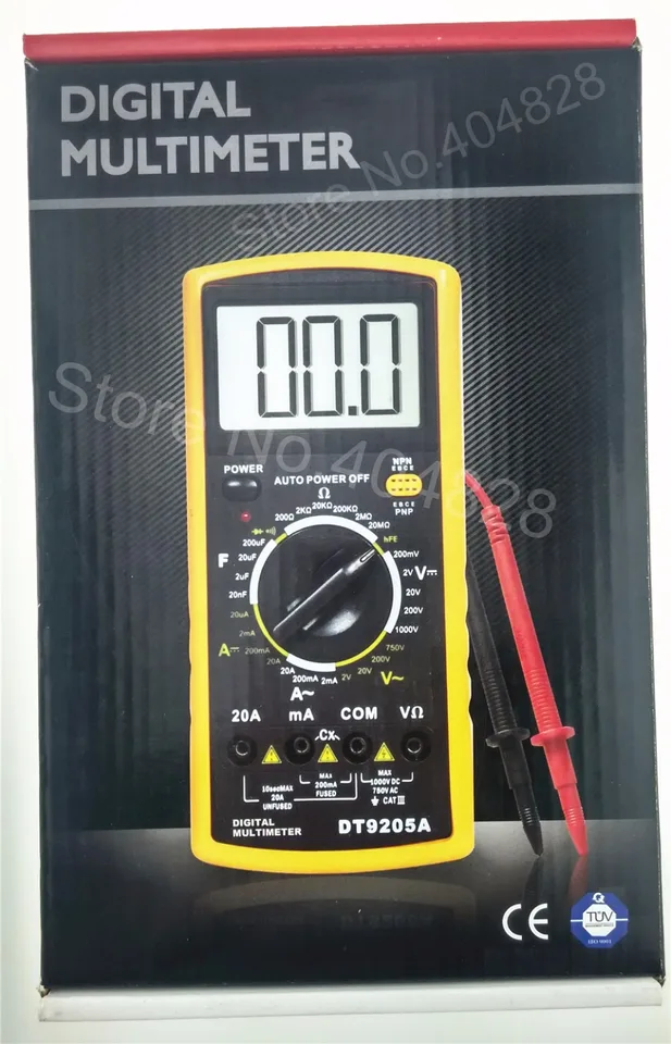 デジタルマルチメータエクセル DT9205A 、黄色/黒。 - AliExpress