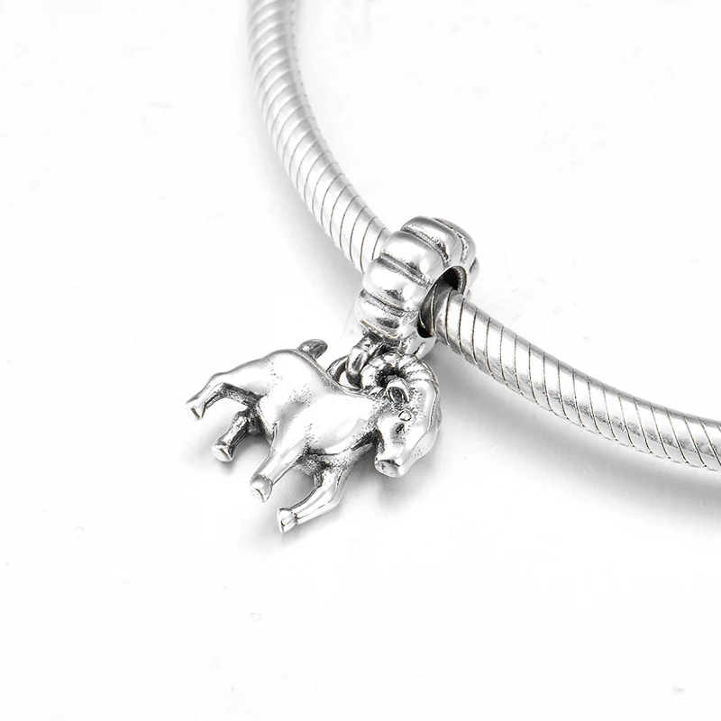 Мода 12 Китайский Зодиак животное 925 пробы серебро Прекрасный Кулон Бусы подходят Pandora браслет для изготовления ювелирных изделий