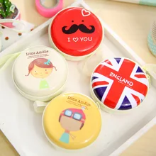 Портативный мини-раунд жесткий стол сумка-Органайзер для наушников SD TF карты кабель шнур провод монета разное кошелек