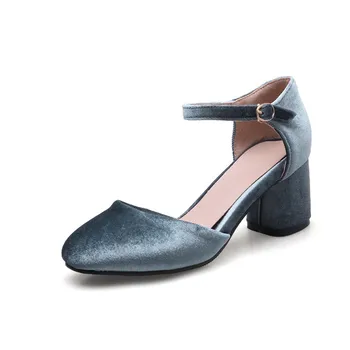 

25-62 Plus Size Flock High Heels Women Pumps Shoes Heel Women Spring Autumn High Quality