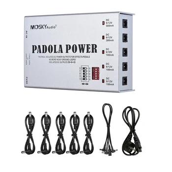 

MOSKY 5 Isolated Outputs Guitar Effect Power Supply Station for DC 9V 12V 18V Effects with Short Circuit Protection