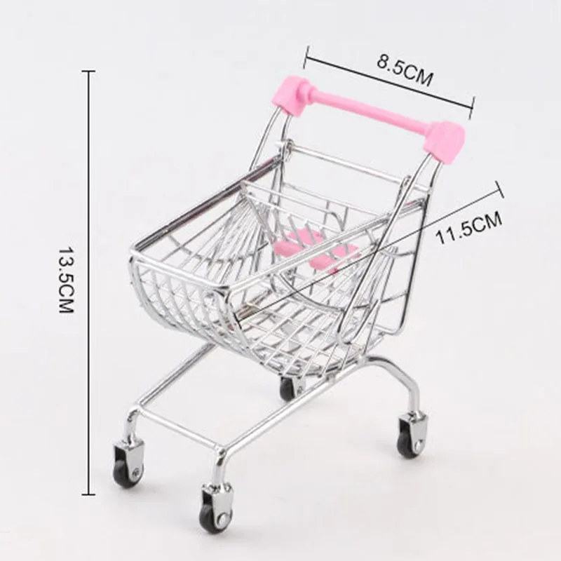 Makeup Organizer Creative Mini Supermarket Shopping Cart Simulation Wine Home Living Room Decoration Model Box Organizador