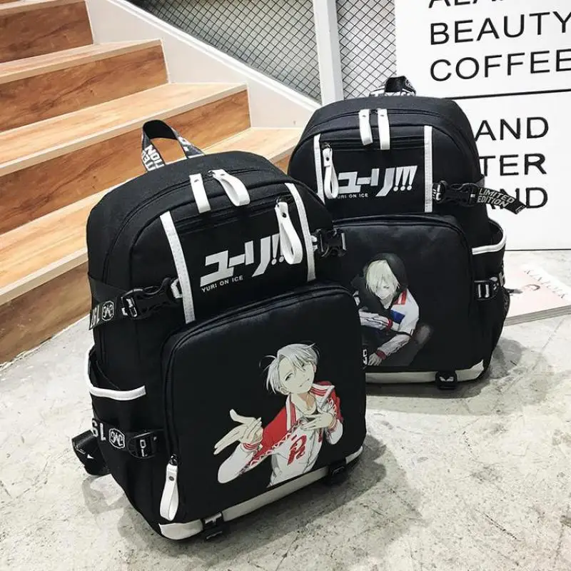 

Lagre Anime YURI on ICE Victor Backpack Cartoon Yuri!! on Ice Children School Bag Best For Girls Kids Birthday Gift Good Quality
