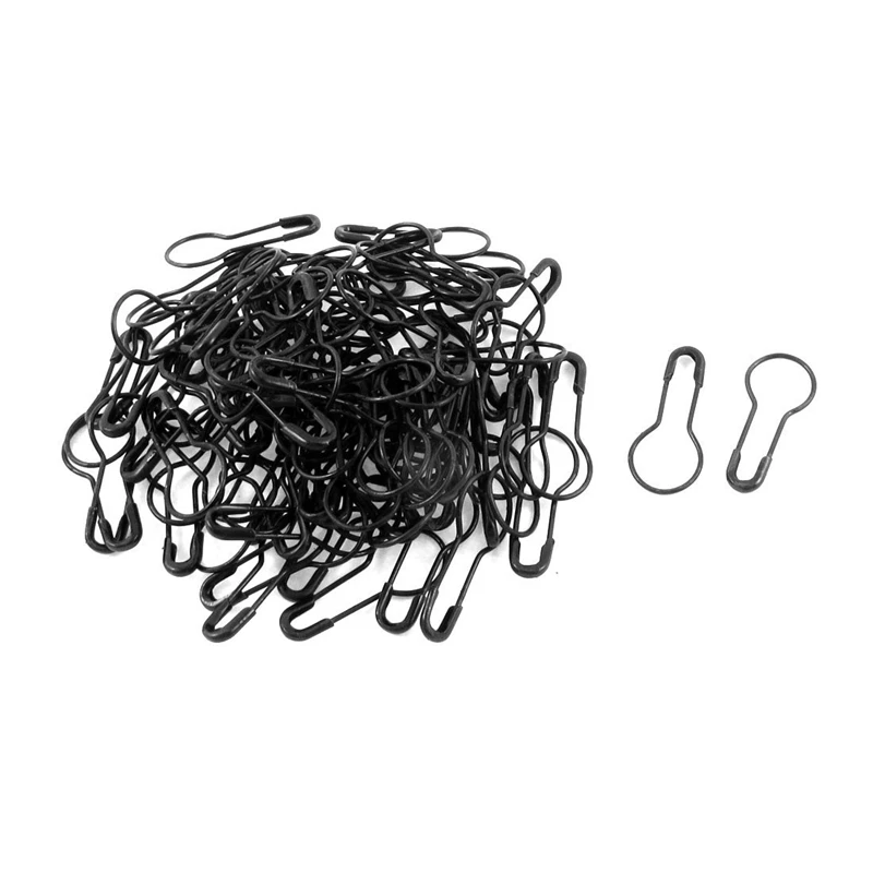 

100 pieces Metal shape small size hooks calabash safety pin black